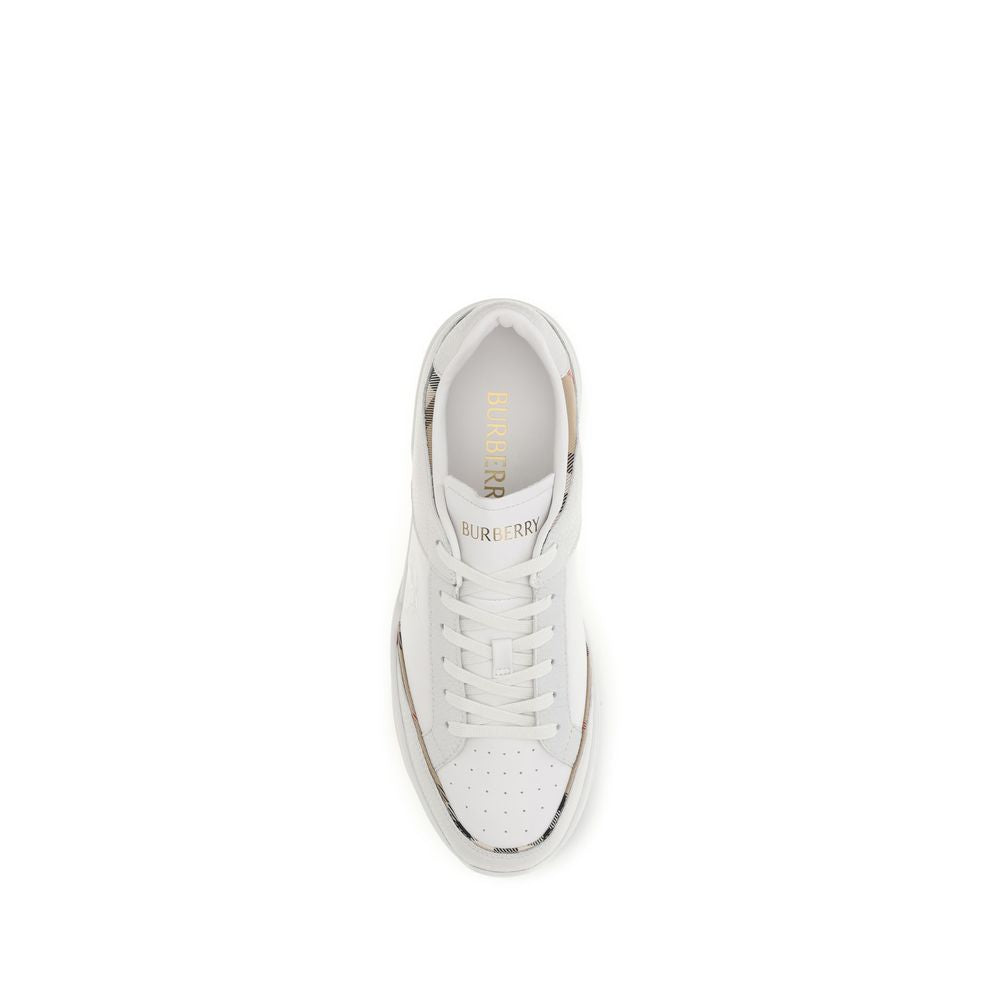 Burberry Weiße Low-Top-Sneaker aus Kalbsleder Bos Taurus