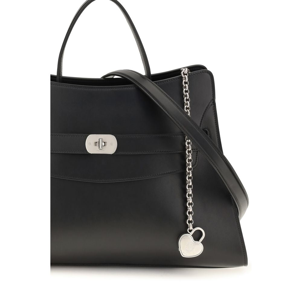 Alexander McQueen Schwarze Bos Taurus Kalbsleder Schultertasche