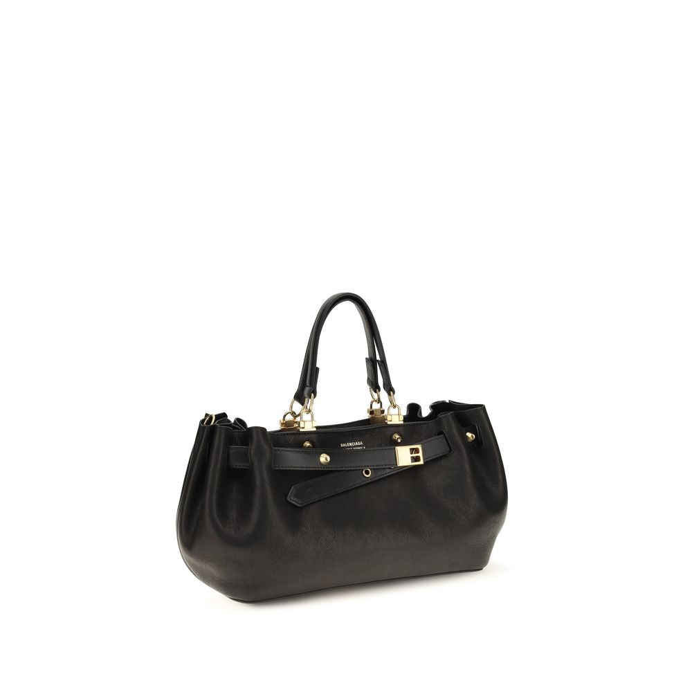 Balenciaga Schwarze Bos Taurus Kalbsleder Schultertasche