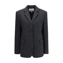 Ganni Grauer Woll-Oves Aries Blazer