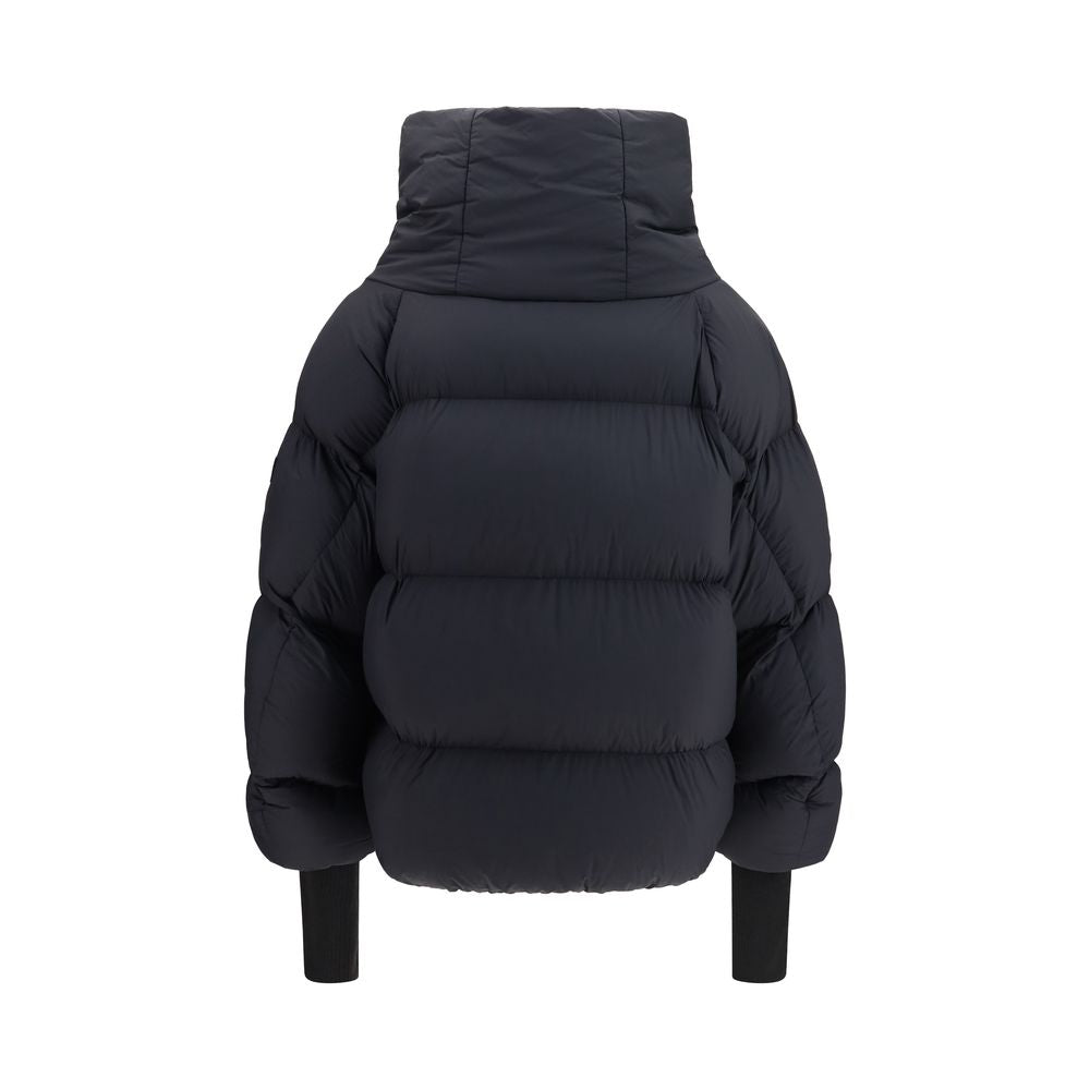 Ganni Schwarze Polyamid-Jacke in voller Länge