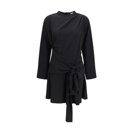 Ganni Schwarzes Cocktailkleid aus recyceltem Polyester