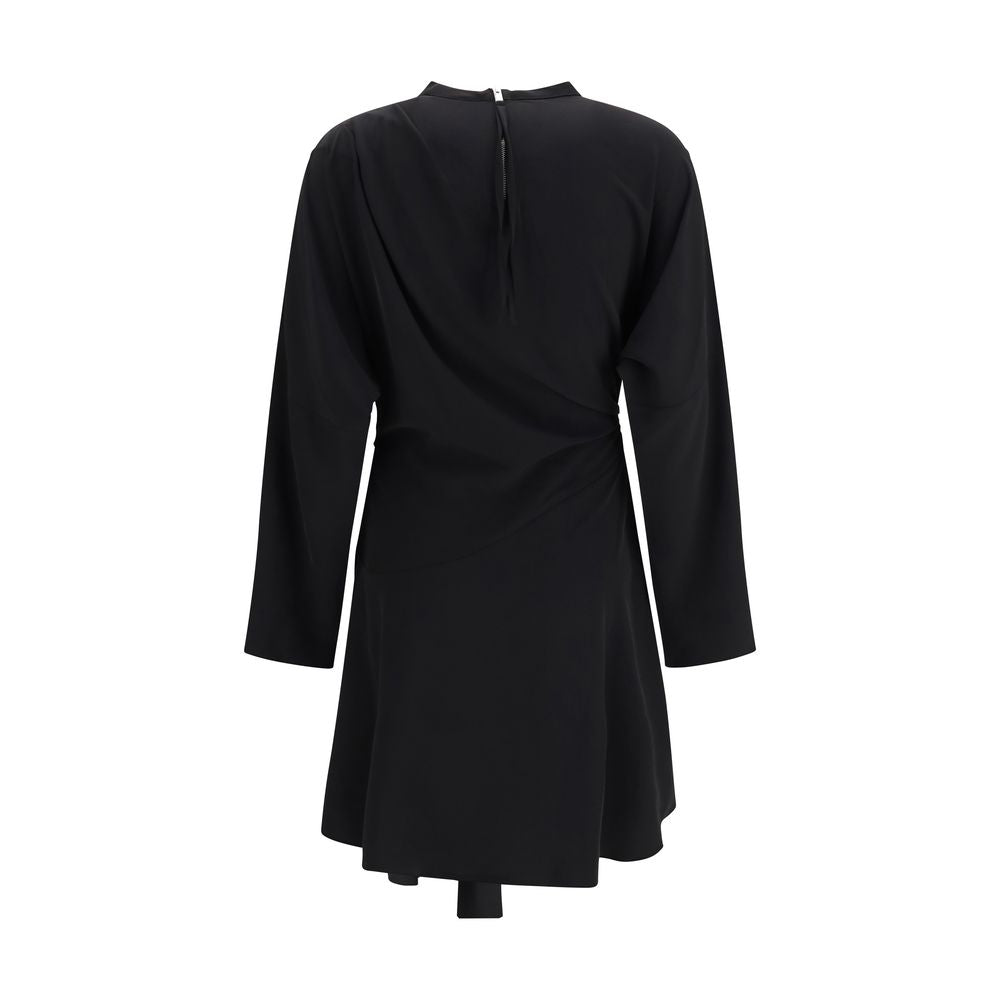 Ganni Schwarzes Cocktailkleid aus recyceltem Polyester
