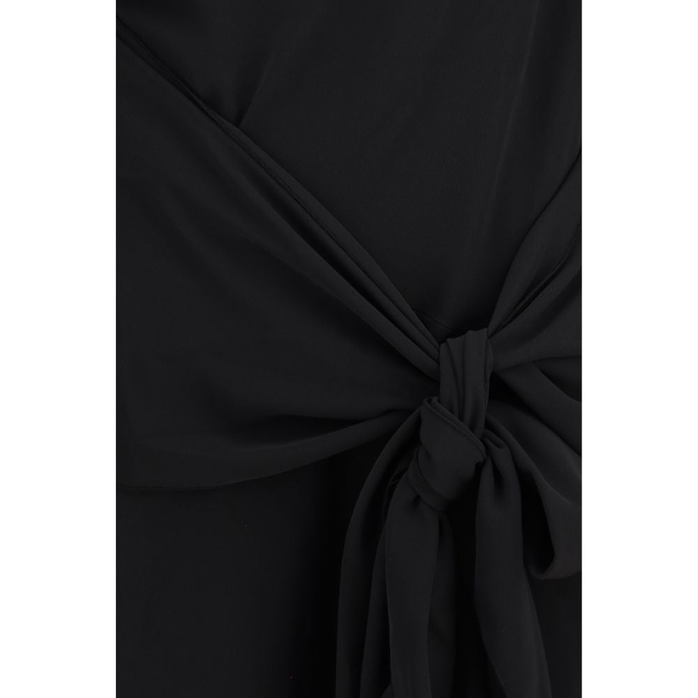 Ganni Schwarzes Cocktailkleid aus recyceltem Polyester