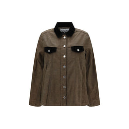 Ganni Braune Baumwoll-Denimjacke