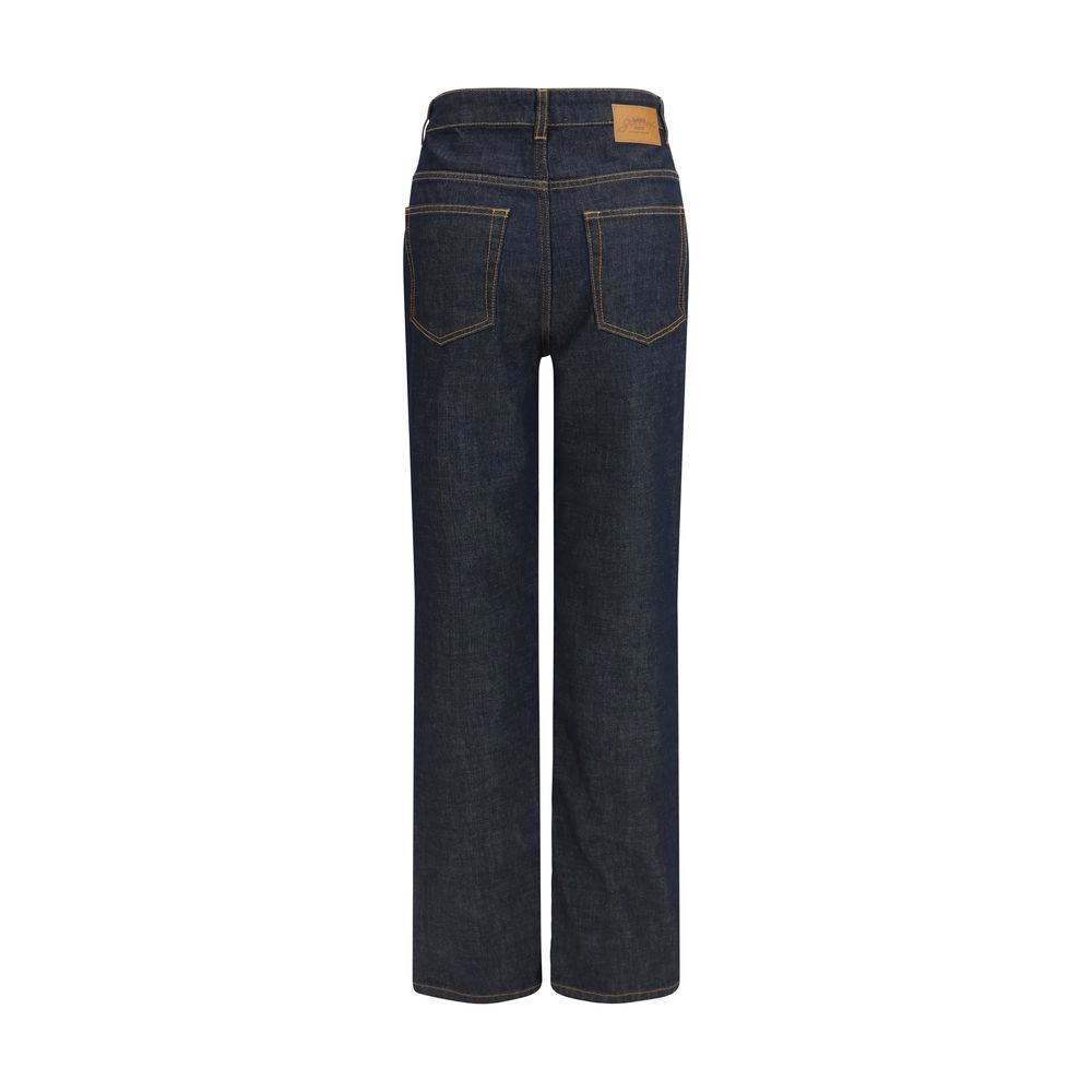 Ganni Blaue Jeans aus Baumwolle im geraden Schnitt
