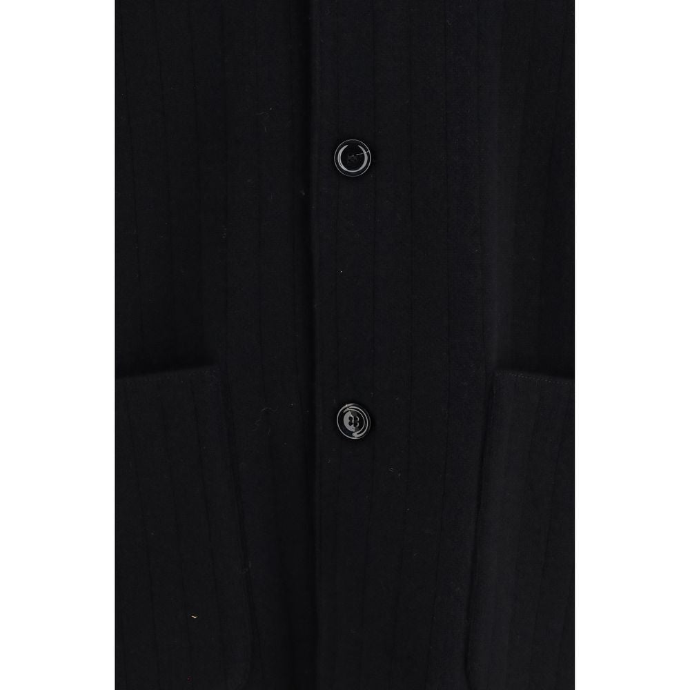 Lardini Schwarze Oves Aries Wolljacke in voller Länge