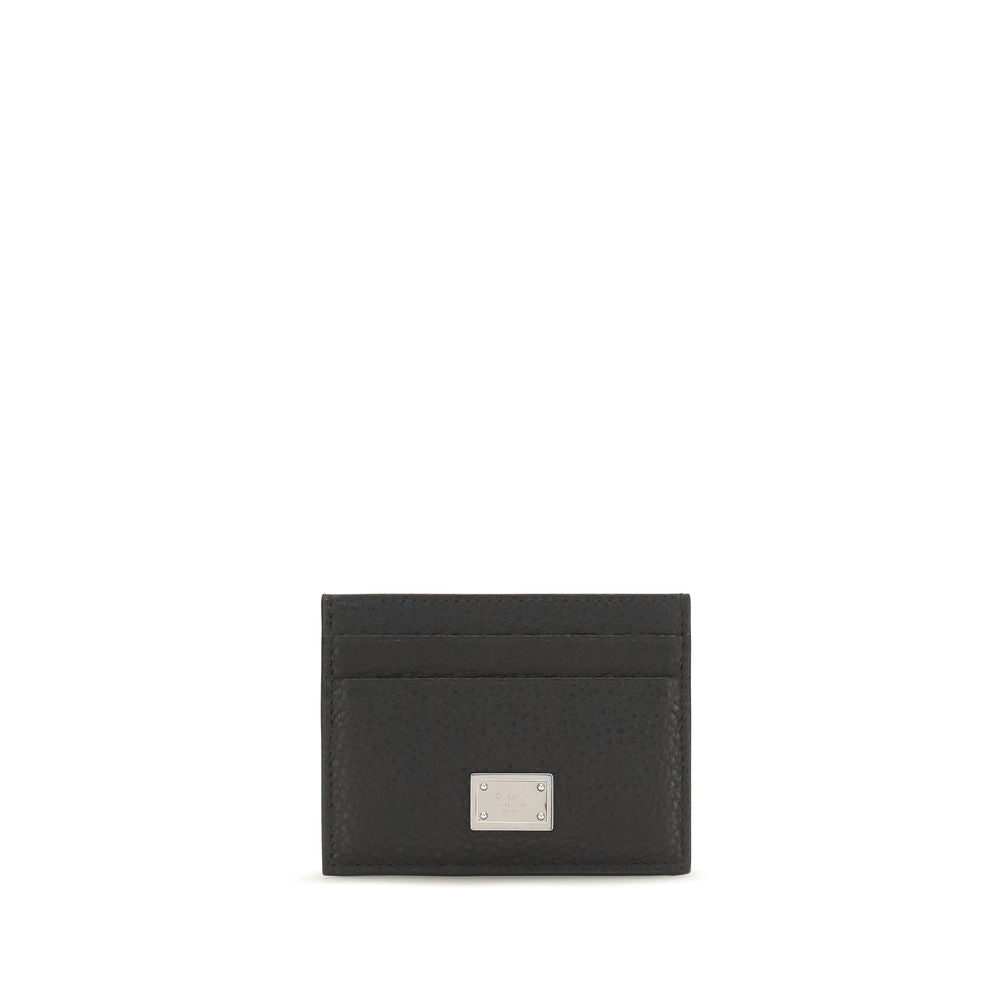 Dolce & Gabbana Schwarzes Kalbsleder Bos Taurus Portemonnaie