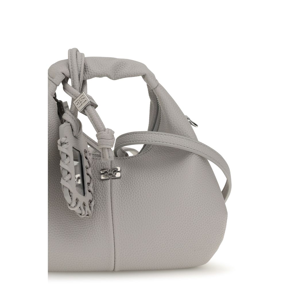 Ganni Graue Schultertasche aus Polyester