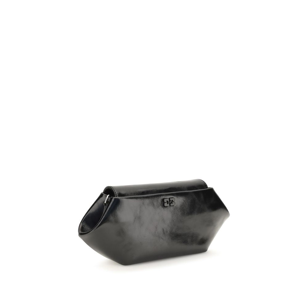 Ganni Schwarze Schultertasche aus Polyethylen