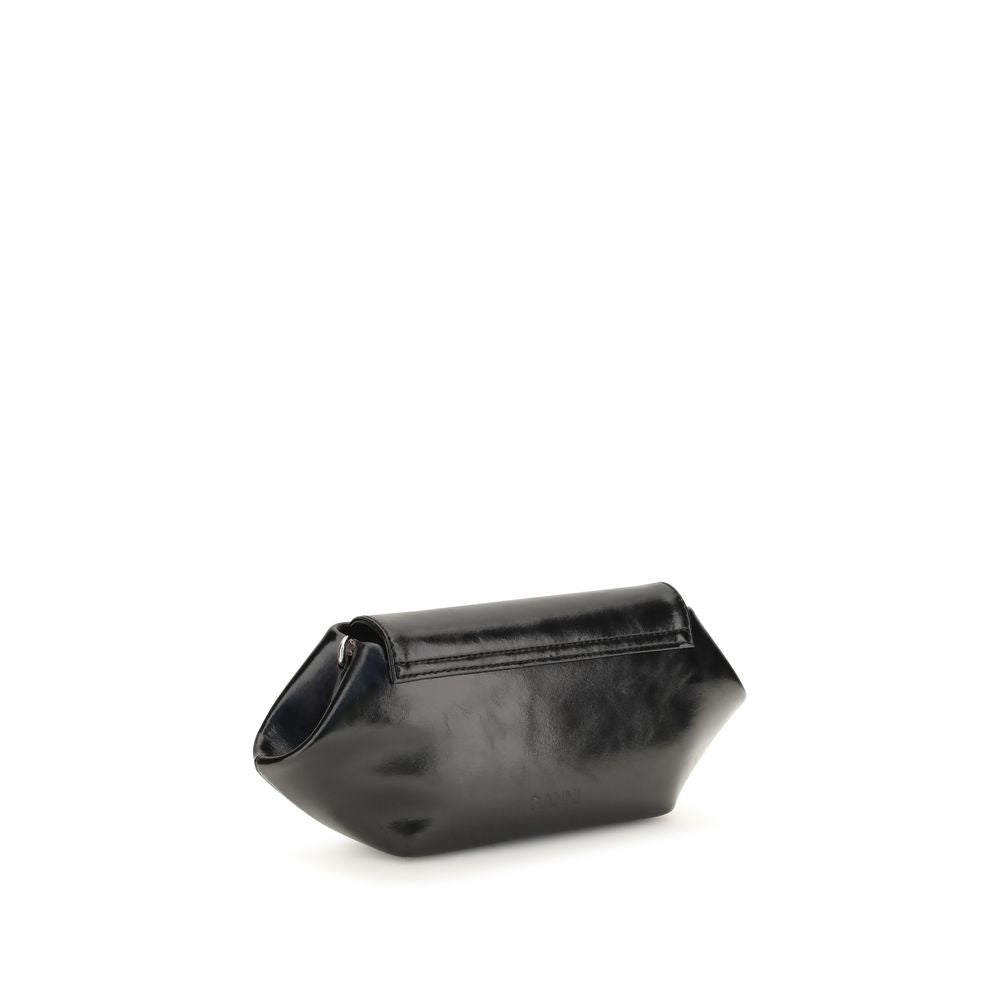 Ganni Schwarze Schultertasche aus Polyethylen
