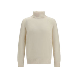 Umit Benan Weißer Kaschmir-Rollkragenpullover