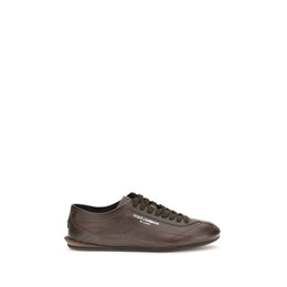 Dolce & Gabbana Braune Kalbsleder Bos Taurus Low Top Sneaker