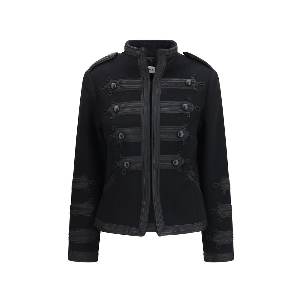 P.A.R.O.S.H. Schwarze Oversize-Jacke aus Wolle Oves Aries