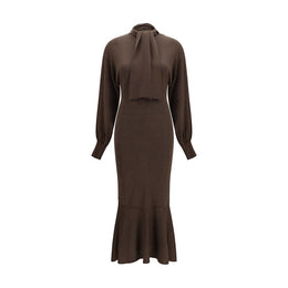 Jacquemus Braunes Hemdblusenkleid aus Acetat