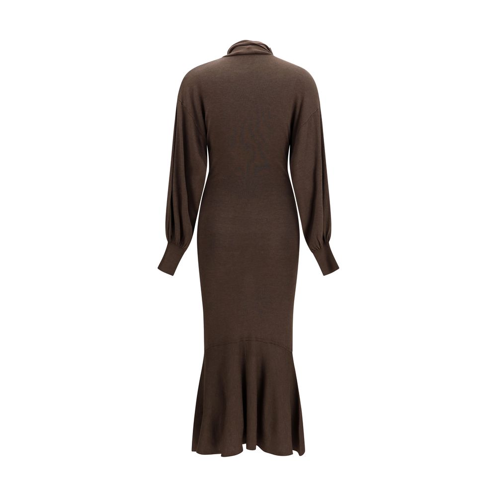 Jacquemus Braunes Hemdblusenkleid aus Acetat