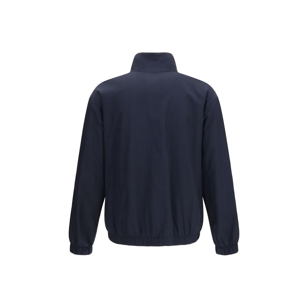 Umit Benan Blaue Seidenjacke in voller Länge