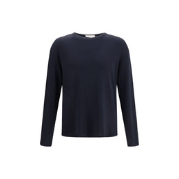 Umit Benan Blaues Baumwoll-Langarmshirt