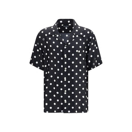Dolce & Gabbana Schwarzes Seiden-Shirt mit kurzen Ärmeln
