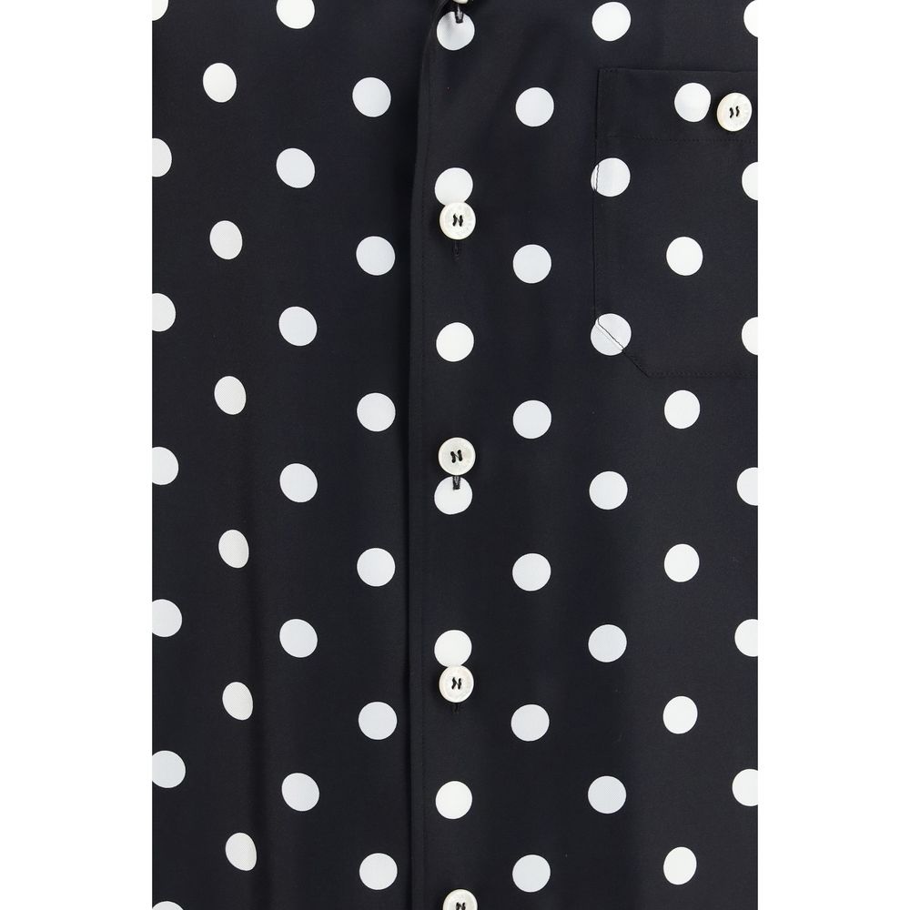 Dolce & Gabbana Schwarzes Seiden-Shirt mit kurzen Ärmeln