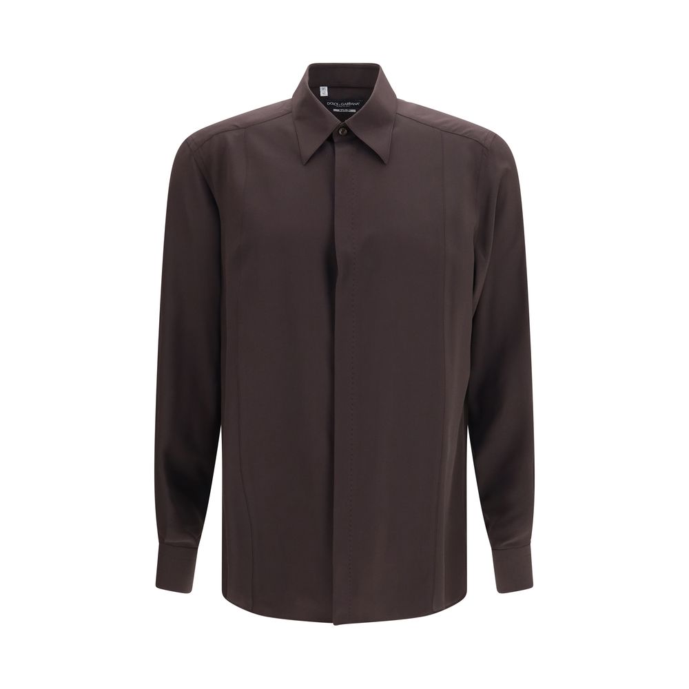 Dolce & Gabbana Braunes Seidenhemd