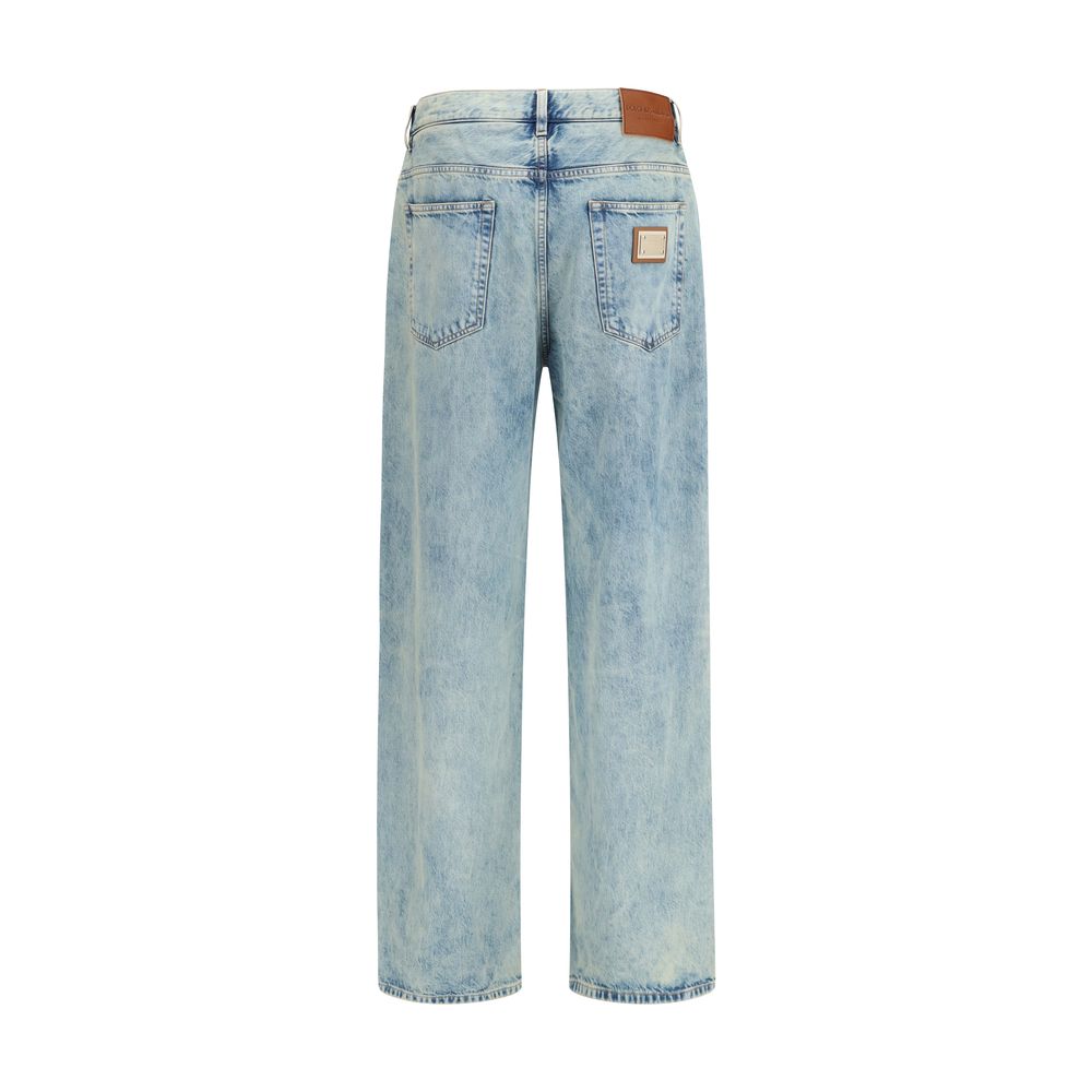 Dolce & Gabbana Blaue Baumwolljeans im Relaxed Fit