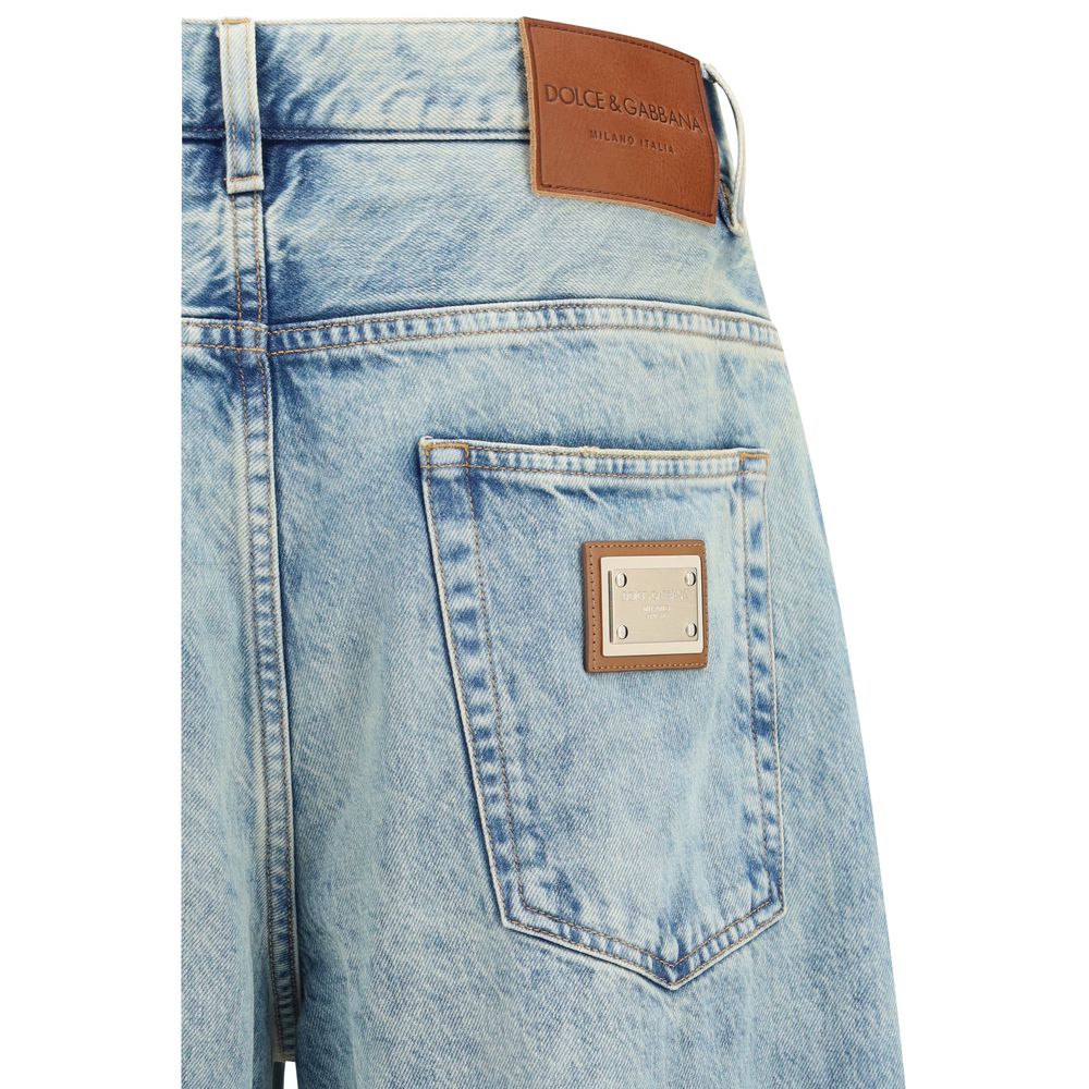 Dolce & Gabbana Blaue Baumwolljeans im Relaxed Fit