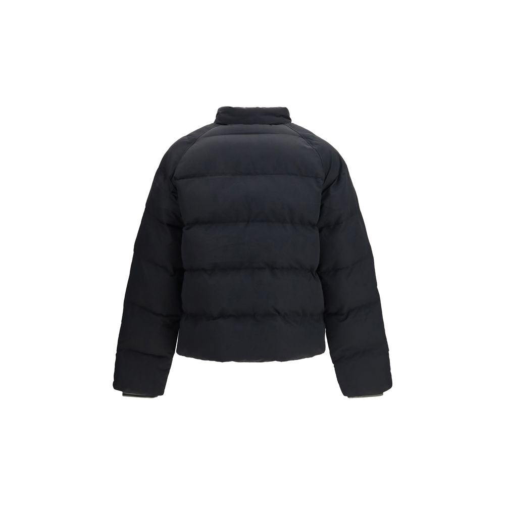 Fred Perry Schwarze Polyamid-Jacke in voller Länge