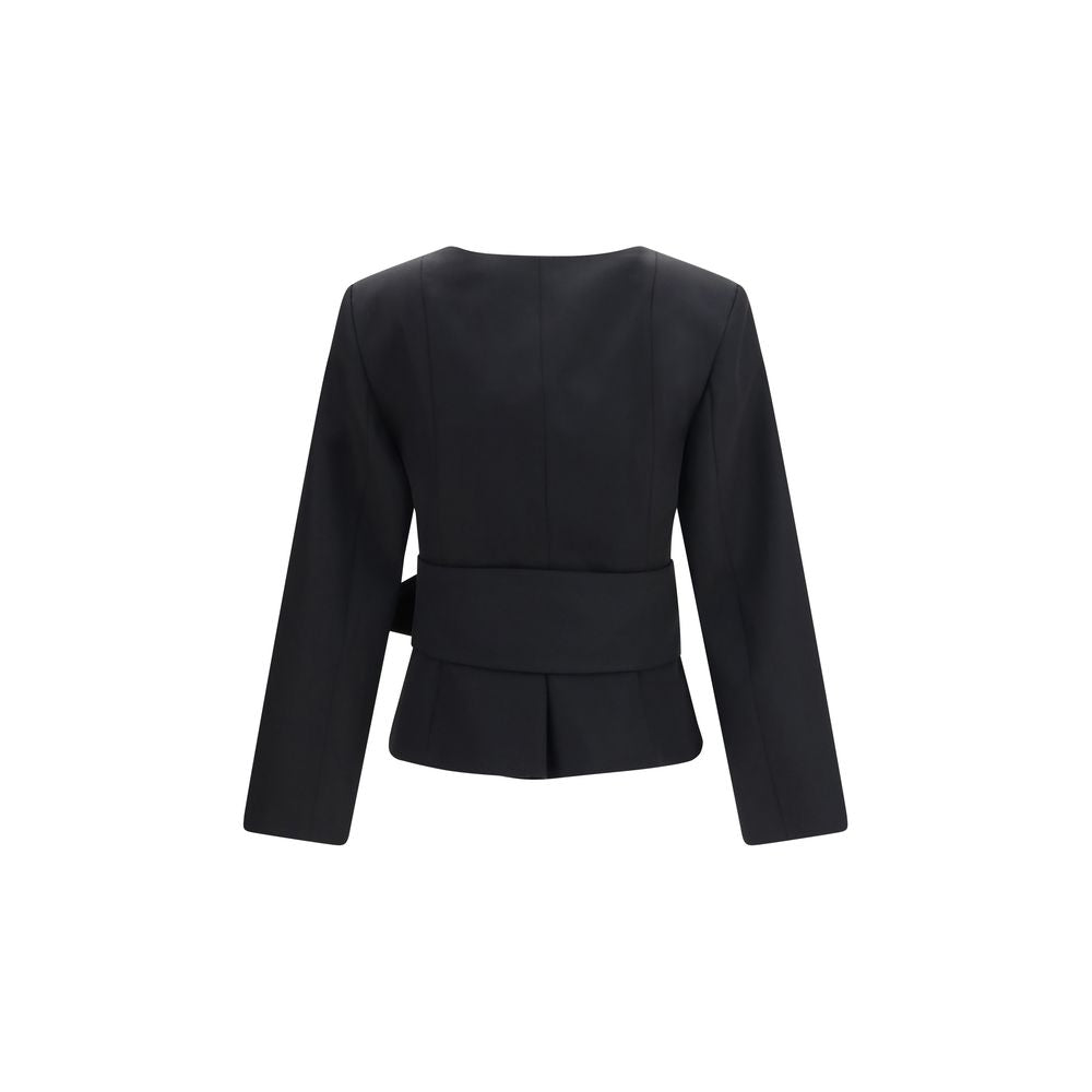 Jacquemus Schwarze Oves Aries Wolljacke in voller Länge
