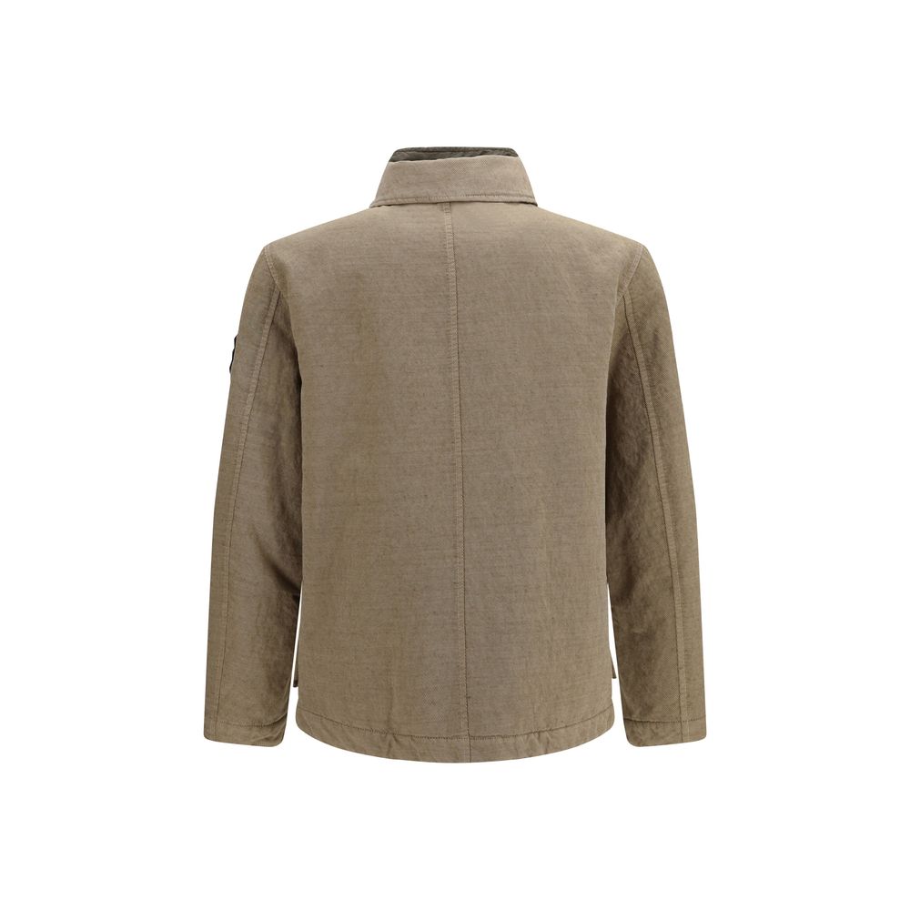 Stone Island Braune Baumwolljacke in voller Länge