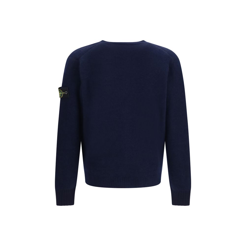 Stone Island Blauer Cardigan aus Alpakawolle