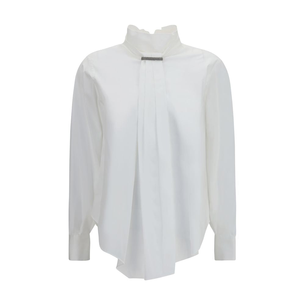 Brunello Cucinelli Weiße Baumwollbluse