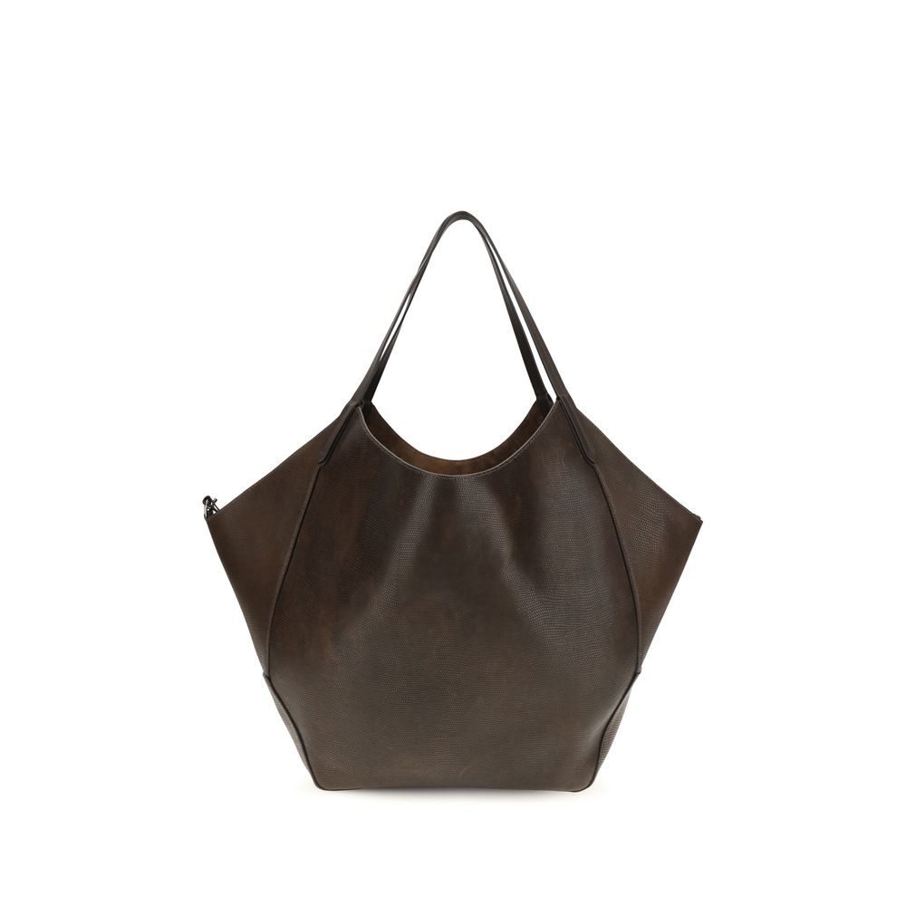 Brunello Cucinelli Braune Kalbsleder Bos Taurus Handtasche