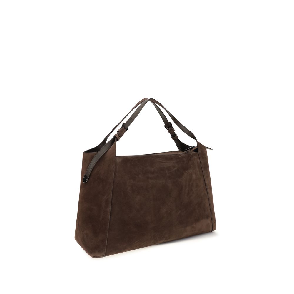 Brunello Cucinelli Braune Wildleder-Handtasche