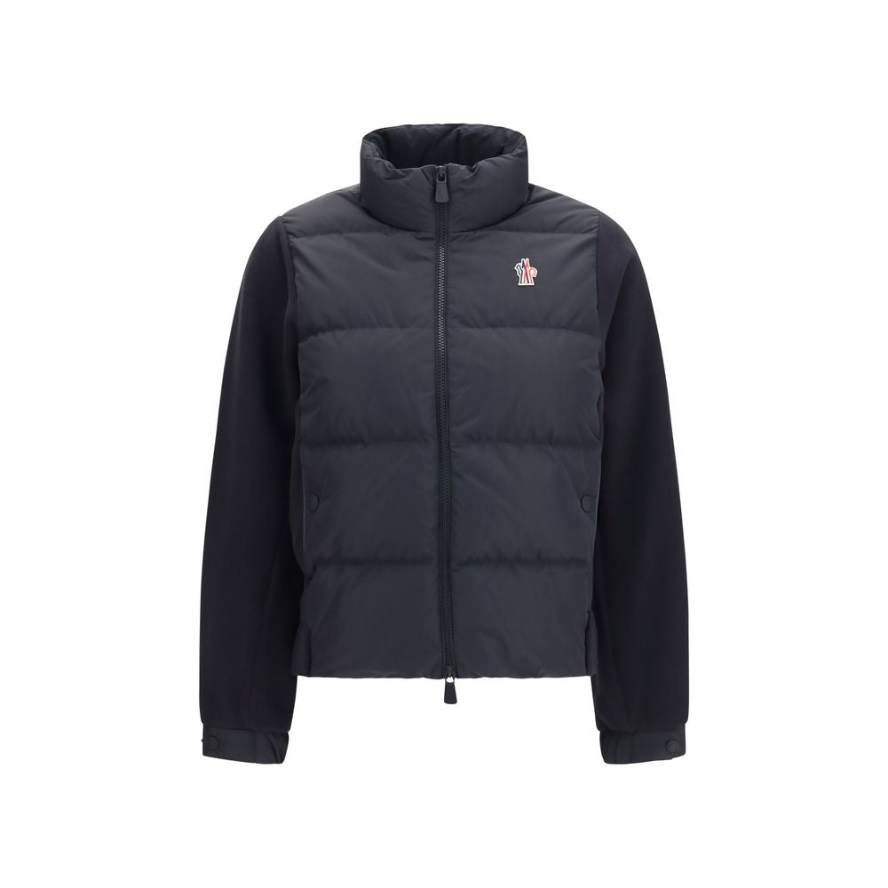 Moncler Grenoble Schwarze Polyester-Jacke in voller Länge