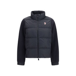 Moncler Grenoble Schwarze Polyester-Jacke in voller Länge