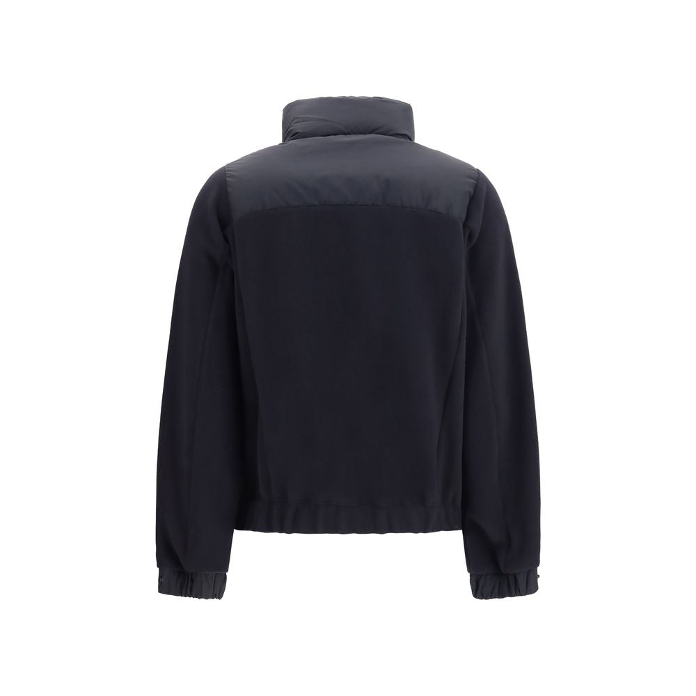 Moncler Grenoble Schwarze Polyester-Jacke in voller Länge