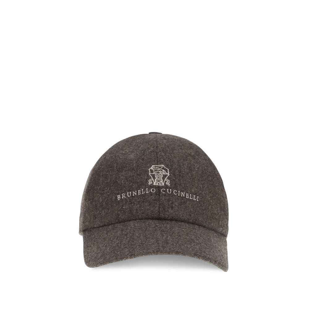 Brunello Cucinelli Braune Wollmütze Aries (Baseballkappe)