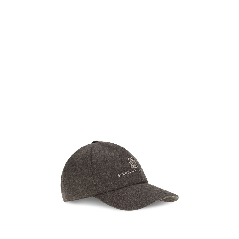 Brunello Cucinelli Braune Wollmütze Aries (Baseballkappe)