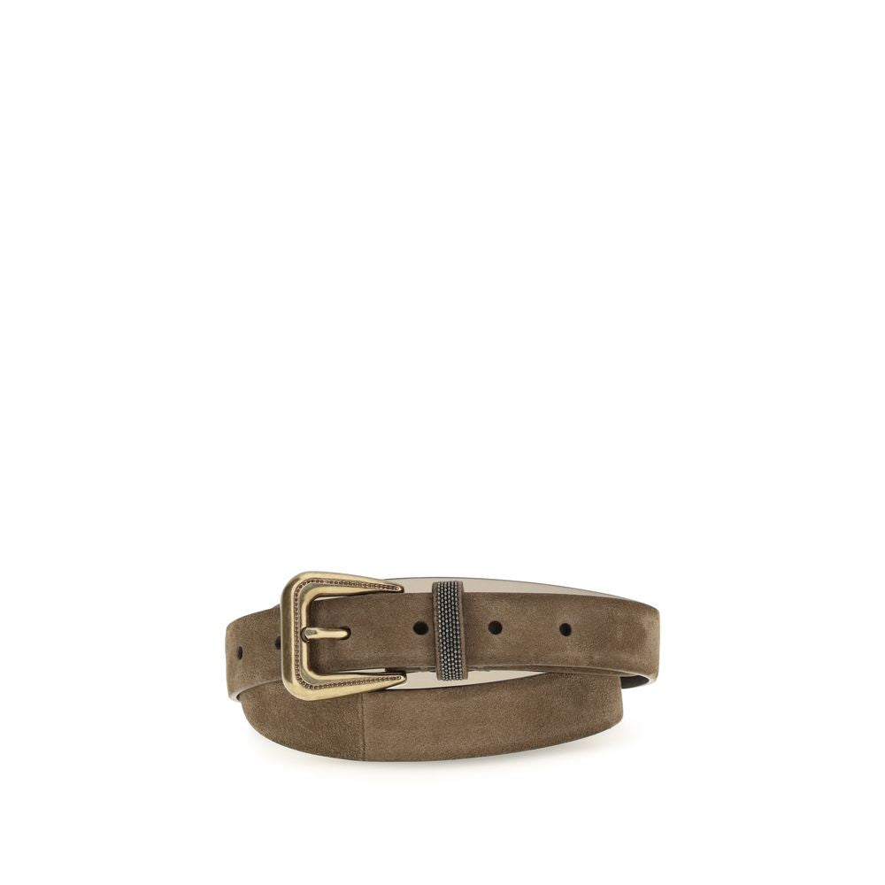 Brunello Cucinelli Brauner Gürtel aus Wildleder