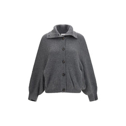 Brunello Cucinelli Grauer Kaschmir-Strickjacke