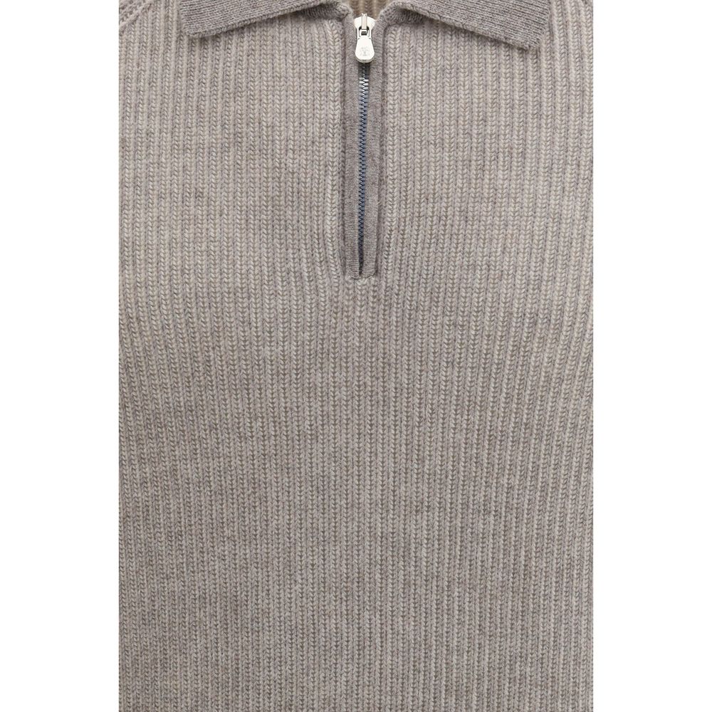 Brunello Cucinelli Grauer Kaschmirpullover