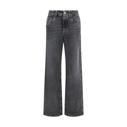 Brunello Cucinelli Graue Jeans aus Baumwolle im geraden Schnitt