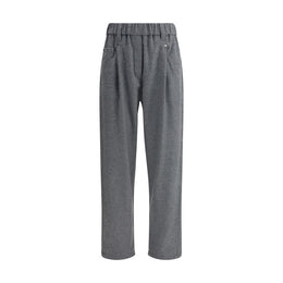 Brunello Cucinelli Graue Woll-Freizeithose