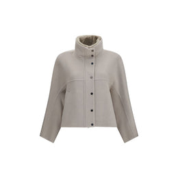 Brunello Cucinelli Weißer Wollmantel Aries