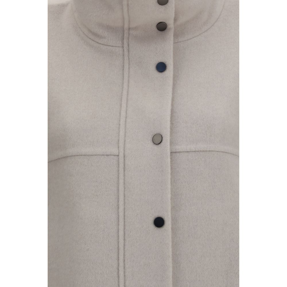 Brunello Cucinelli Weißer Wollmantel Aries
