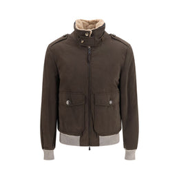 Brunello Cucinelli Brauner Baumwoll-Bomber
