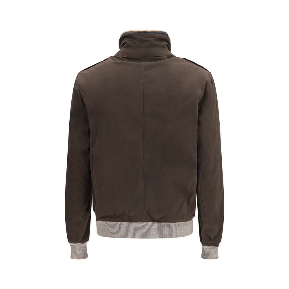 Brunello Cucinelli Brauner Baumwoll-Bomber