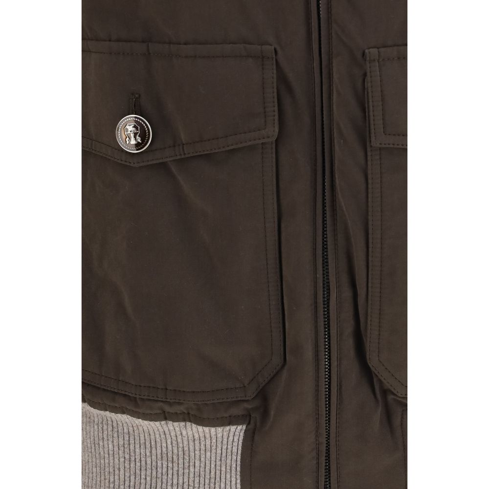 Brunello Cucinelli Brauner Baumwoll-Bomber