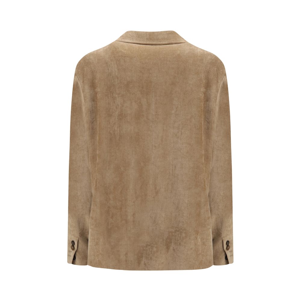Brunello Cucinelli Beige Viskose-Jacke in voller Länge